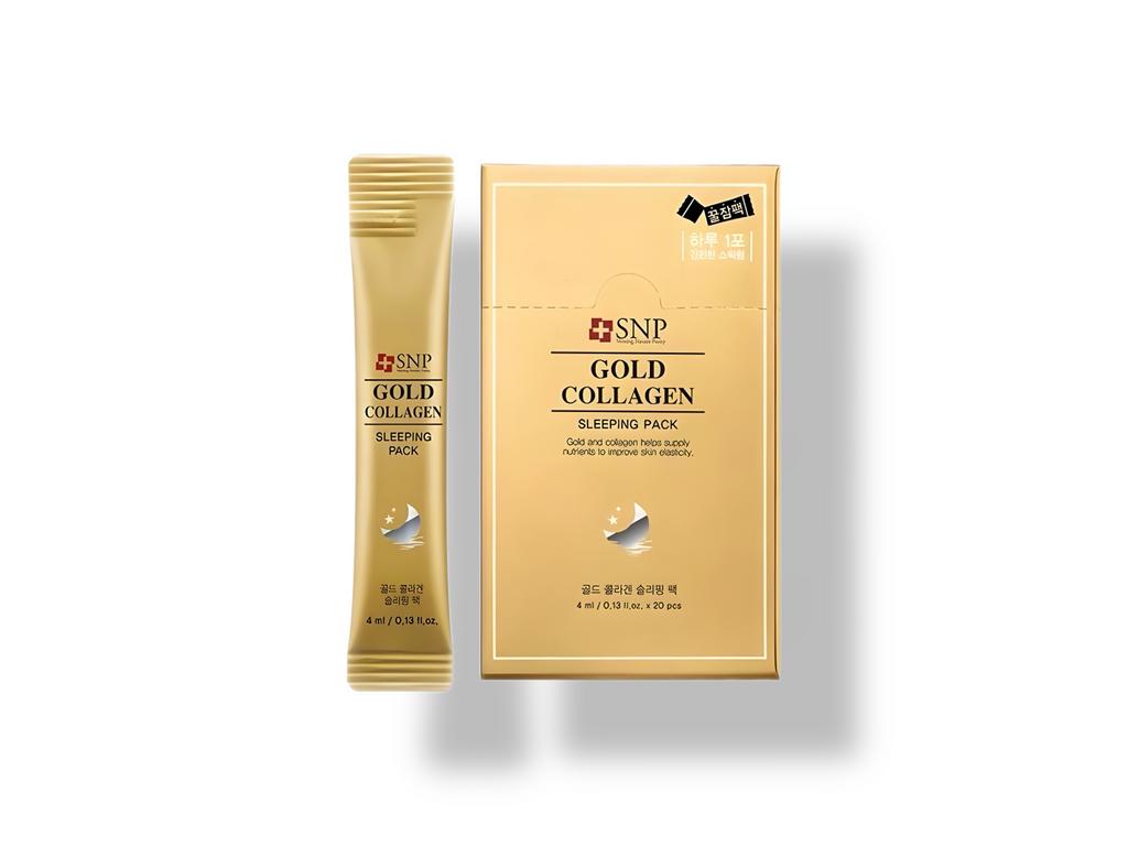 Антивозрастная ночная маска с золотом и коллагеном SNP Gold Collagen Sleeping Pack 4 мл