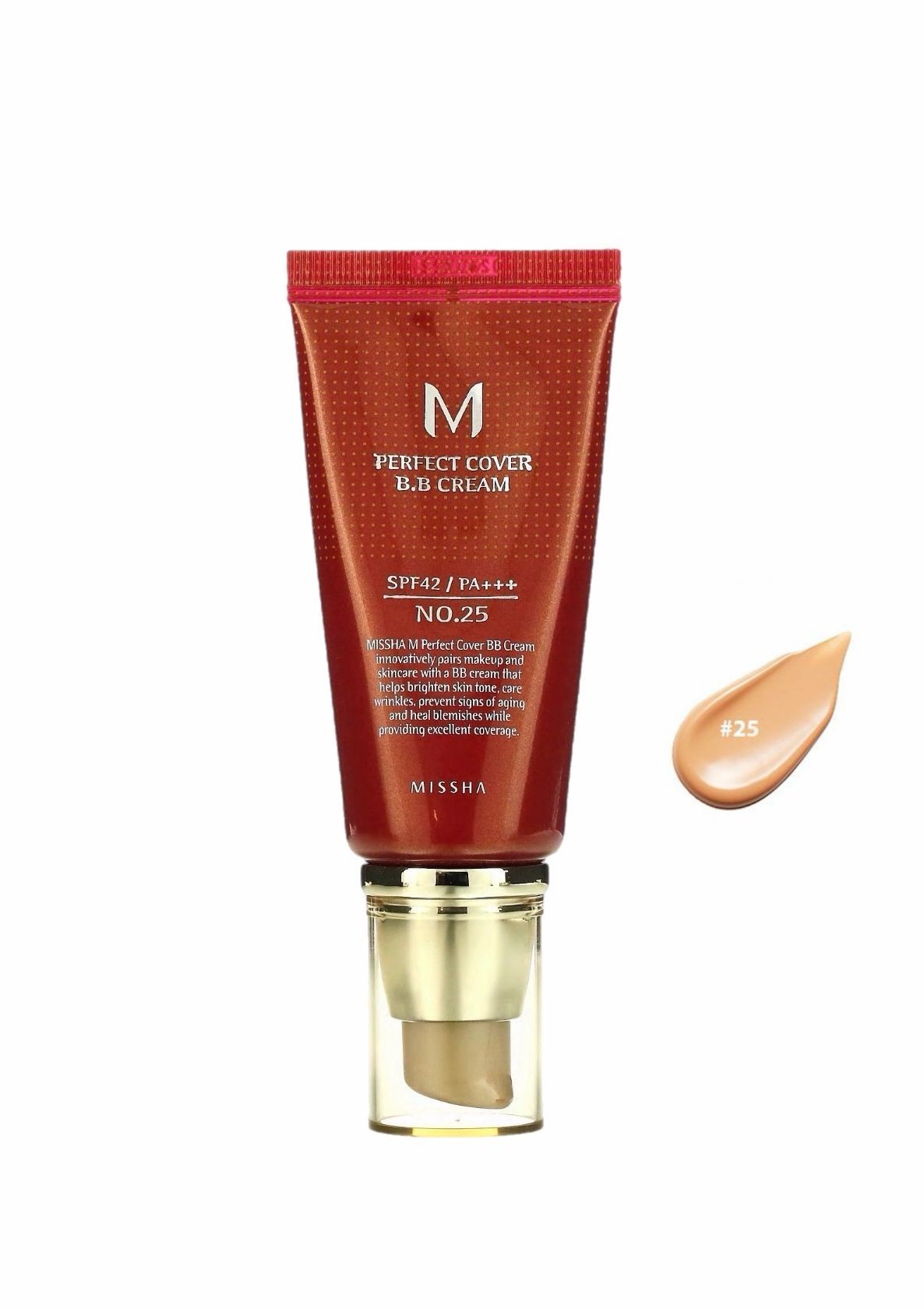 ББ-крем Missha M Perfect Cover BB Cream SPF42 PA+++, 50 мл, №25 теплый-бежевый.