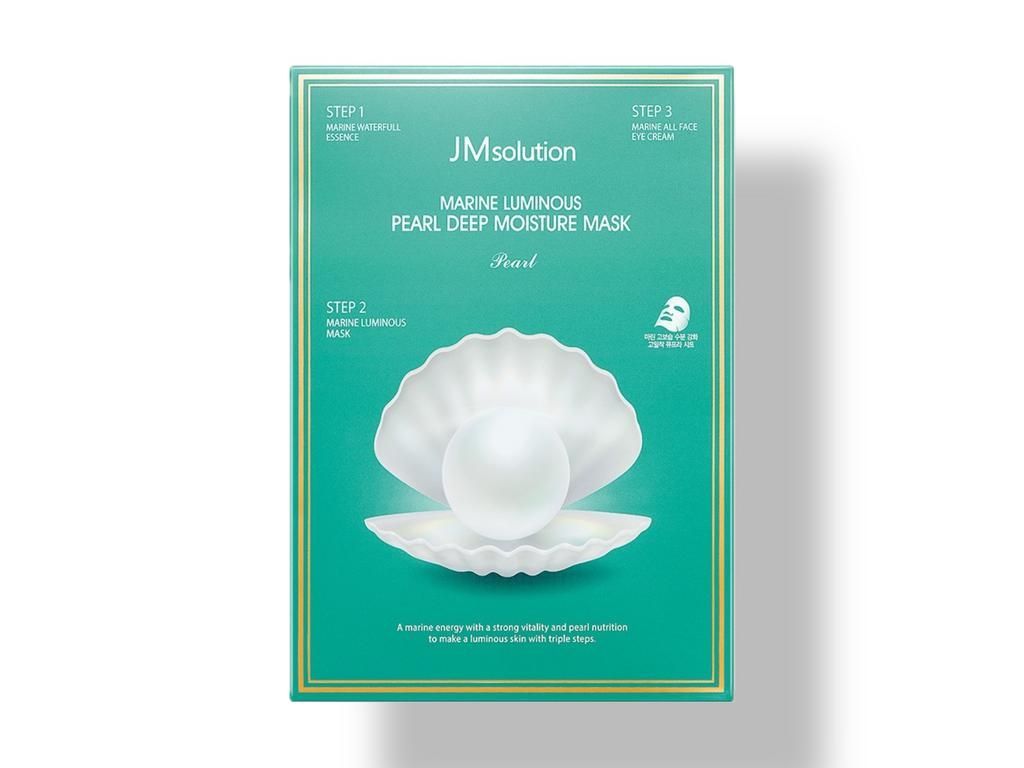 Трёхшаговый увлажняющий набор с жемчугом JMsolution Marine Luminous Pearl Deep Moisture Mask, Эссенция 1,5 мл; Маска 27 мл; Крем для век 1,5 мл