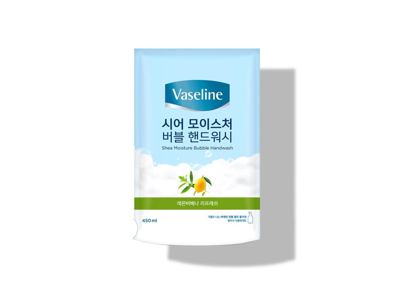 Увлажняющее пузырьковое мыло для рук с маслом ши и низким pH 5,0-6,0. Vaseline Shea Moisture Bubble Hand Wash Lemon Verbena, 450 мл.