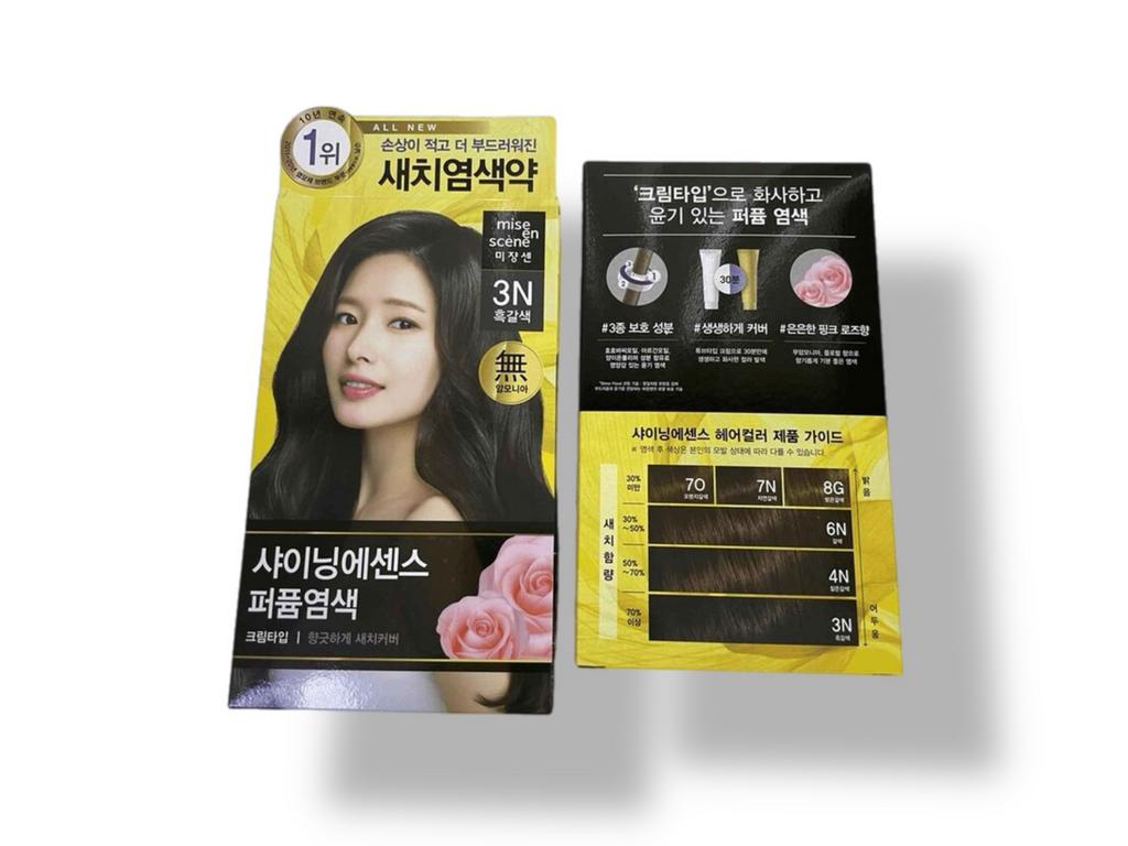 Краска для волос темно-коричневый Mise En scene shining essence hair color 3N black brown