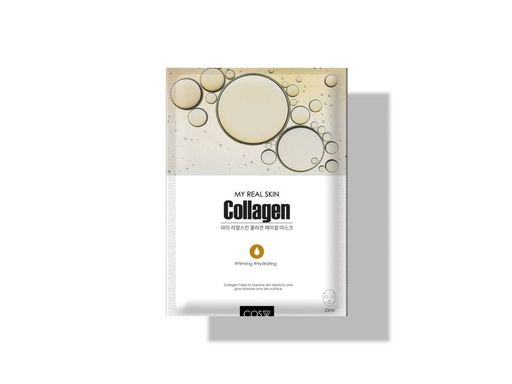Укрепляющая тканевая маска для лица с коллагеном COS.W My Real Skin Facial Mask Collagen, 23 мл.
