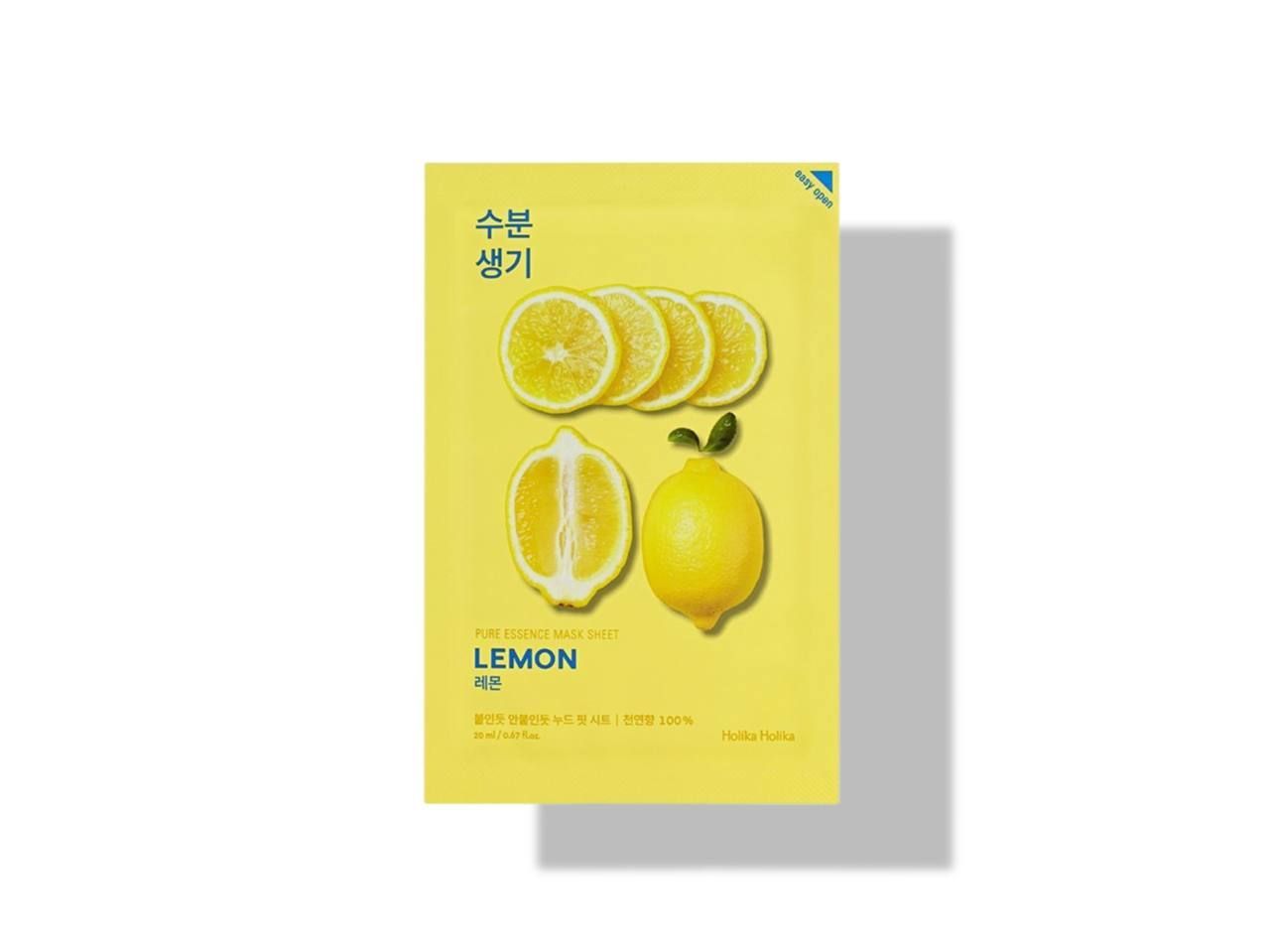 Маска для лица тканевая тонизирующая HOLIKA HOLIKA Pure Essence Mask Sheet Lemon, 20 мл.