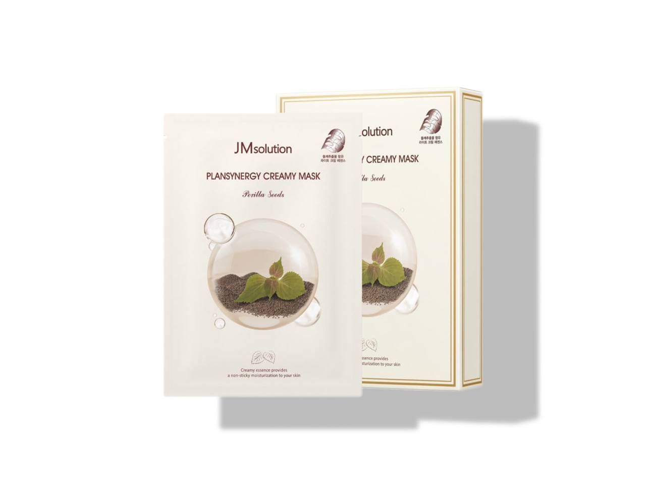 Тканевая маска для сияния кожи с семенами периллы JMsolution Plansynergy Creamy Mask Perilla Seeds, 30 мл.