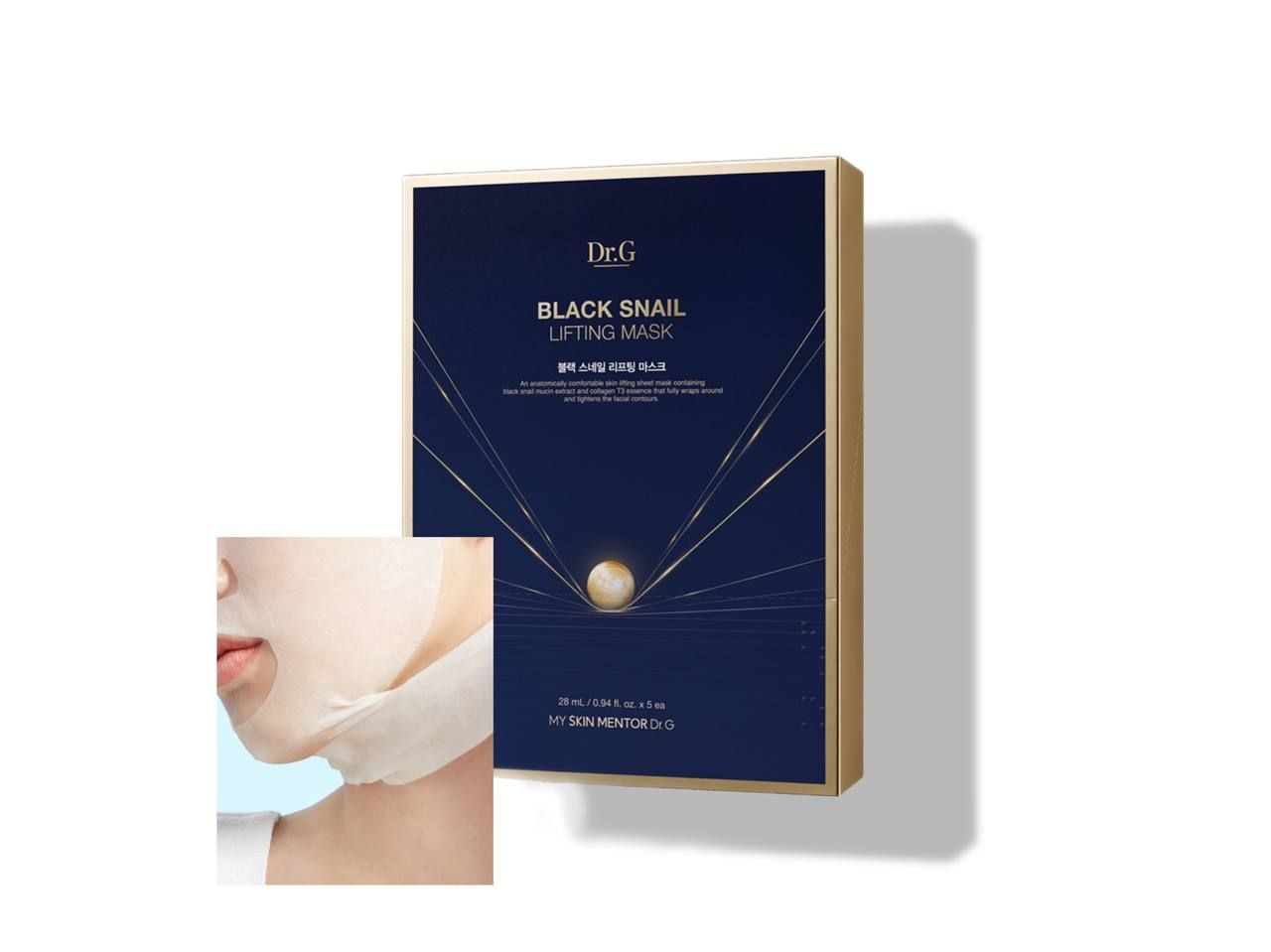 Антивозрастная маска для лица с экстрактом муцина черной улитки Dr.G Black Snail Lifting Mask, 28 мл. 
