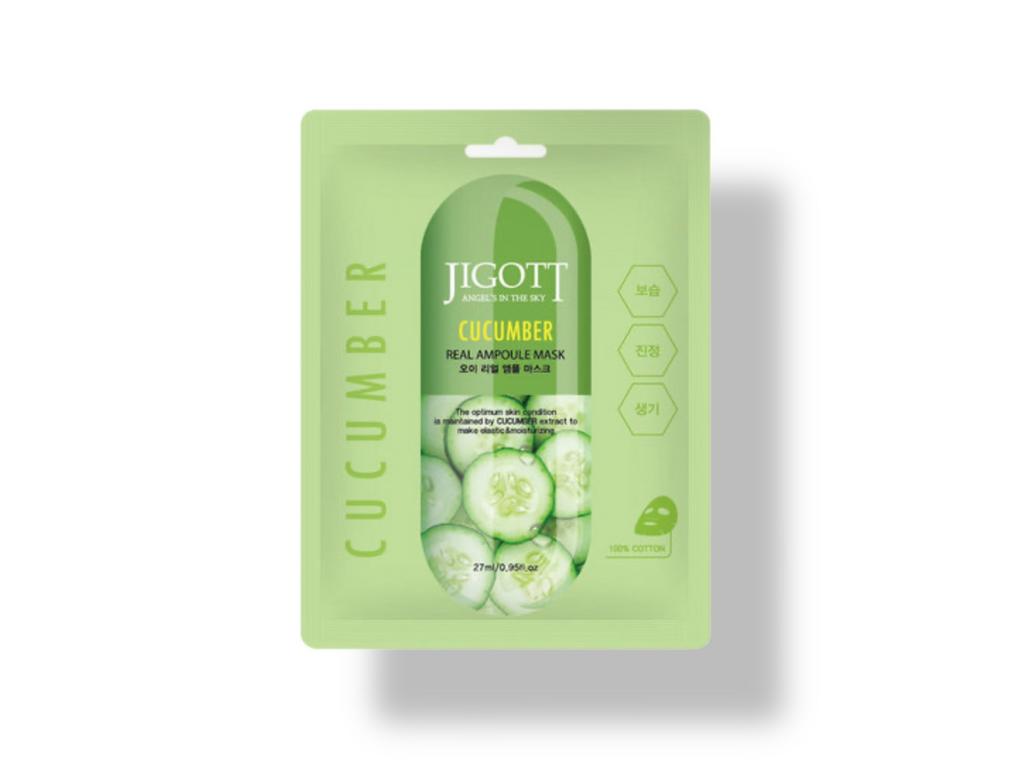 Маска с экстрактом огурца Jigott Cucumber Real Ampoule Mask, 27 мл.