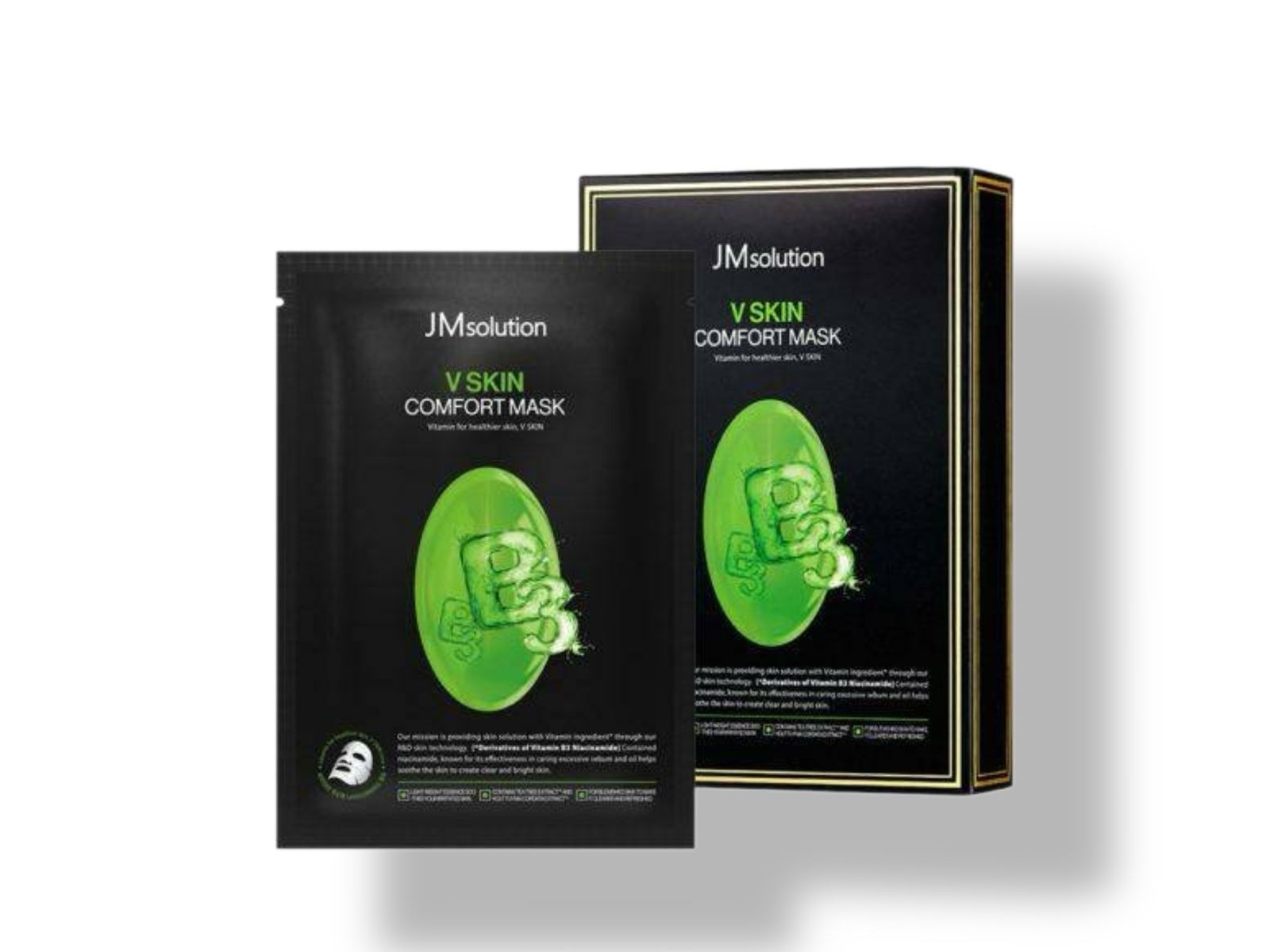 Тканевая маска для сияния кожи с витамином B3 JMsolution V Skin Comfort Mask, 30 мл.