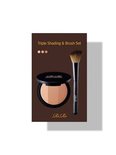 Компактный скульптор с кистью (9 г + щетка) RIRE TRIPLE SHADING & BRUSH SET