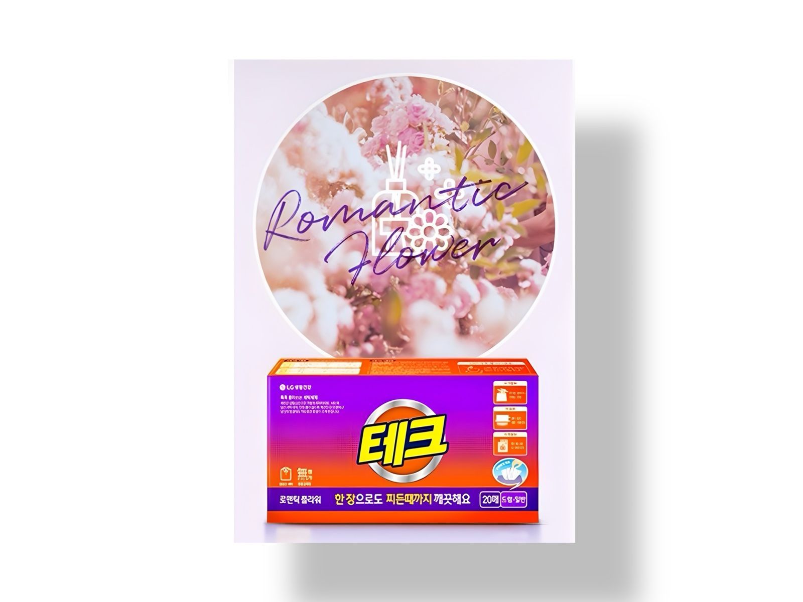 Стиральный порошок LG Tech handy sheet Romantic flower, 36 салфеток.
