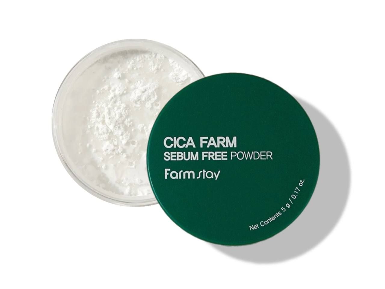 Матирующая рассыпчатая пудра с центеллой азиатской FarmStay Cica Farm Sebum Free Powder, 5г. 