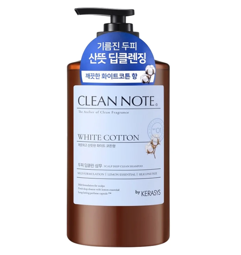 Шампунь для глубокого очищения кожи головы с ароматом хлопка Clean Note White Cotton 800мл