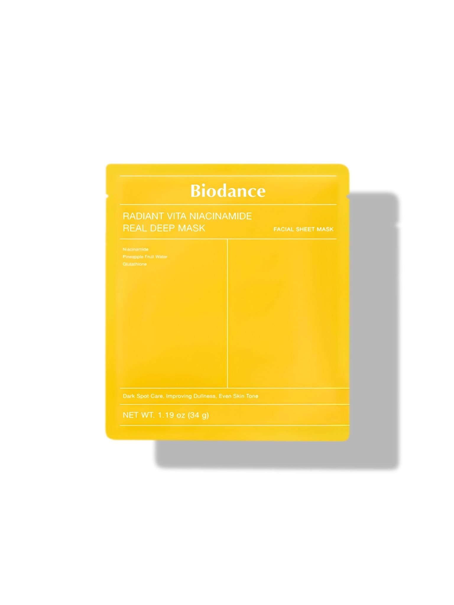 Гидрогелевая маска с ниацинамидом для сияния кожи Biodance Radiant Vita Niacinamide Real Deep Mask, 1 шт. 