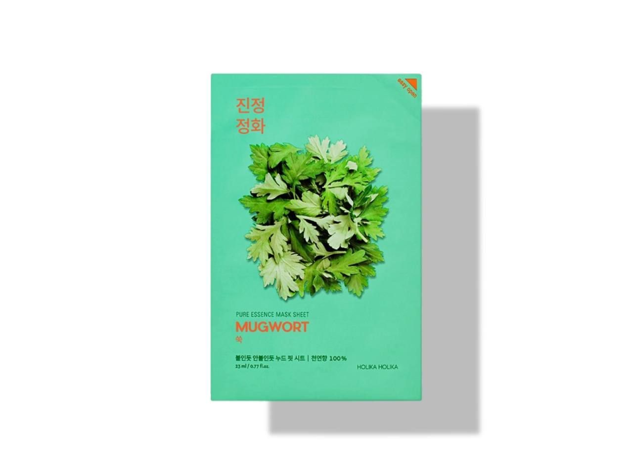Успокаивающая тканевая маска с экстрактом полыни HOLIKA HOLIKA Pure Essence Mask Sheet Mugwort, 23 мл. 