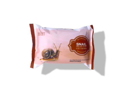 Очищающее мыло с экстрактом слизи улитки Jigott Body & Face Snail Peeling Soap, 120 гр. 