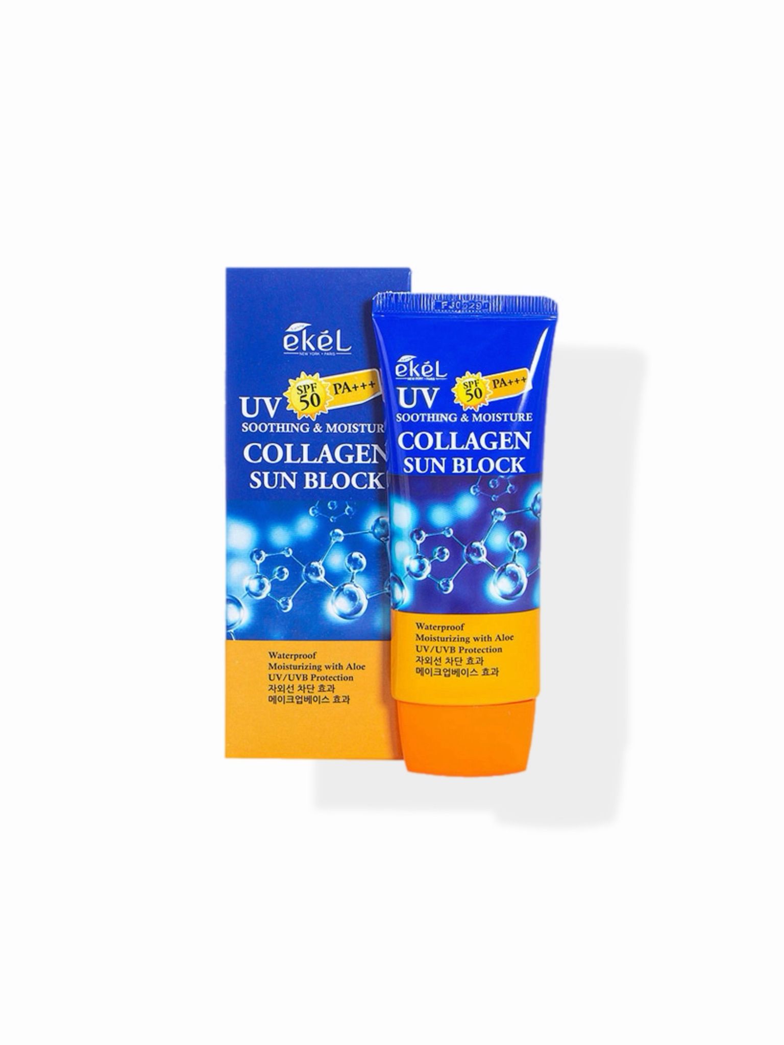 Многофункциональный солнцезащитный крем для лица и тела Ekel Soothing & Moisture Collagen Sun Block SPF 50 PA+++, 70 мл. 