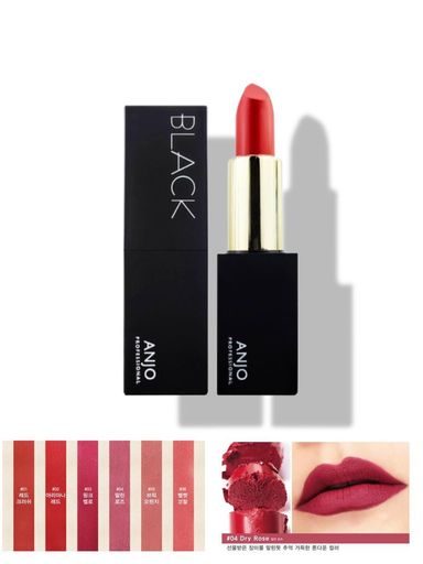 Полуматовая помада ANJO PROFESSIONAL BLACK LIPSTICK (4.5 г) в оттенке 4 dry rose.