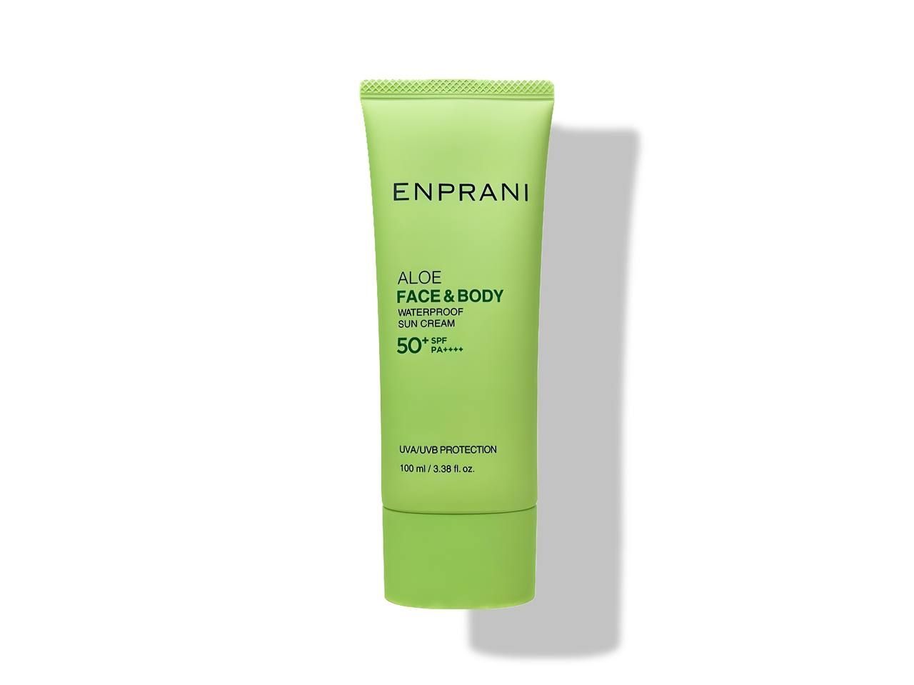 Солнцезащитный крем с алое ENPRANI Aloe Face & Body Waterproof Sun Cream SPF50+ PA++++ , 100 мл. 