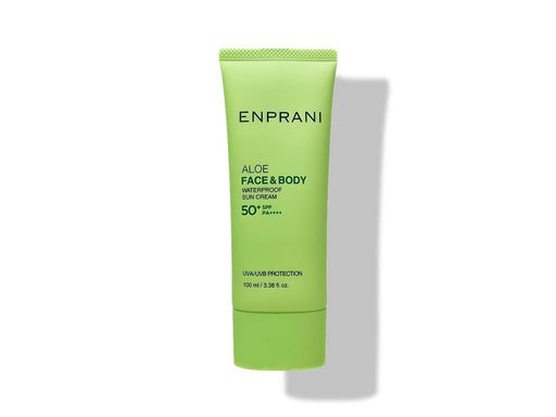 Солнцезащитный крем с алое ENPRANI Aloe Face & Body Waterproof Sun Cream SPF50+ PA++++ , 100 мл. 