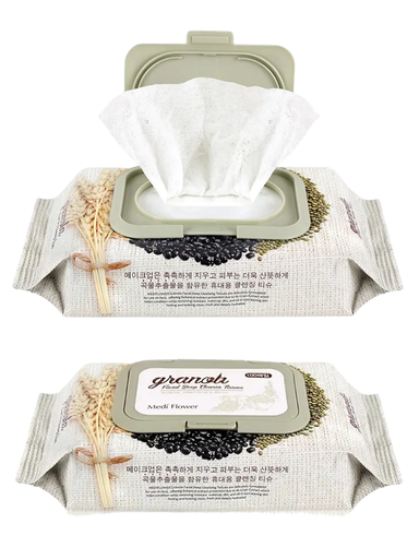 Салфетки для демакияжа и очищения со злаками Medi Flower Granola Facial Cleansing Tissue, 100шт