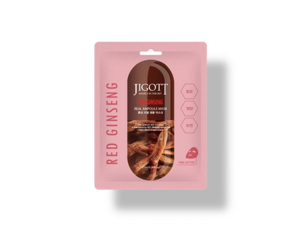 Маска с экстрактом красного женьшеня Jigott Red Ginseng Real Ampoule Mask, 27 мл. 