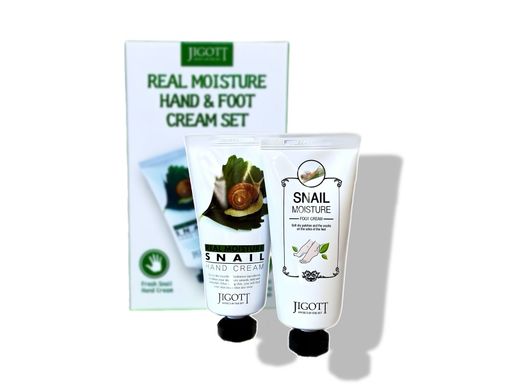 -30% Набор кремов для рук и ног с муцином улитки Jigott Real Moisture Hand and Foot Cream Set, 100 мл + 100 мл.