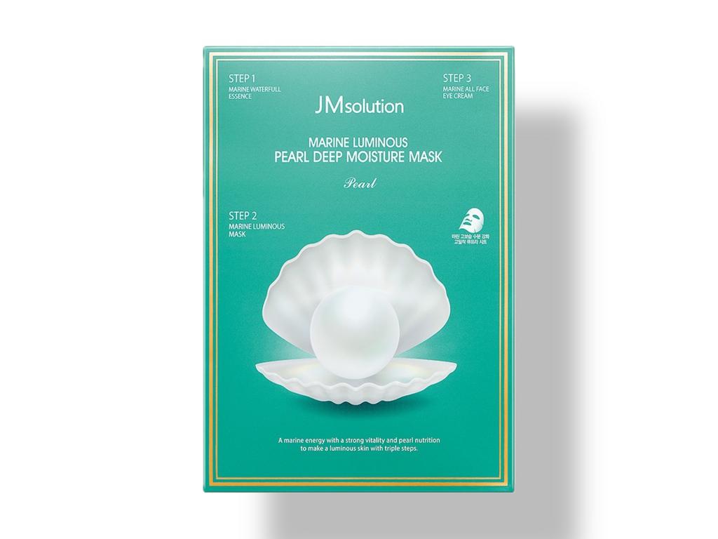 Трёхшаговый увлажняющий набор с жемчугом JMsolution Marine Luminous Pearl Deep Moisture Mask, Эссенция 1,5 мл; Маска 27 мл; Крем для век 1,5 мл*10 шт
