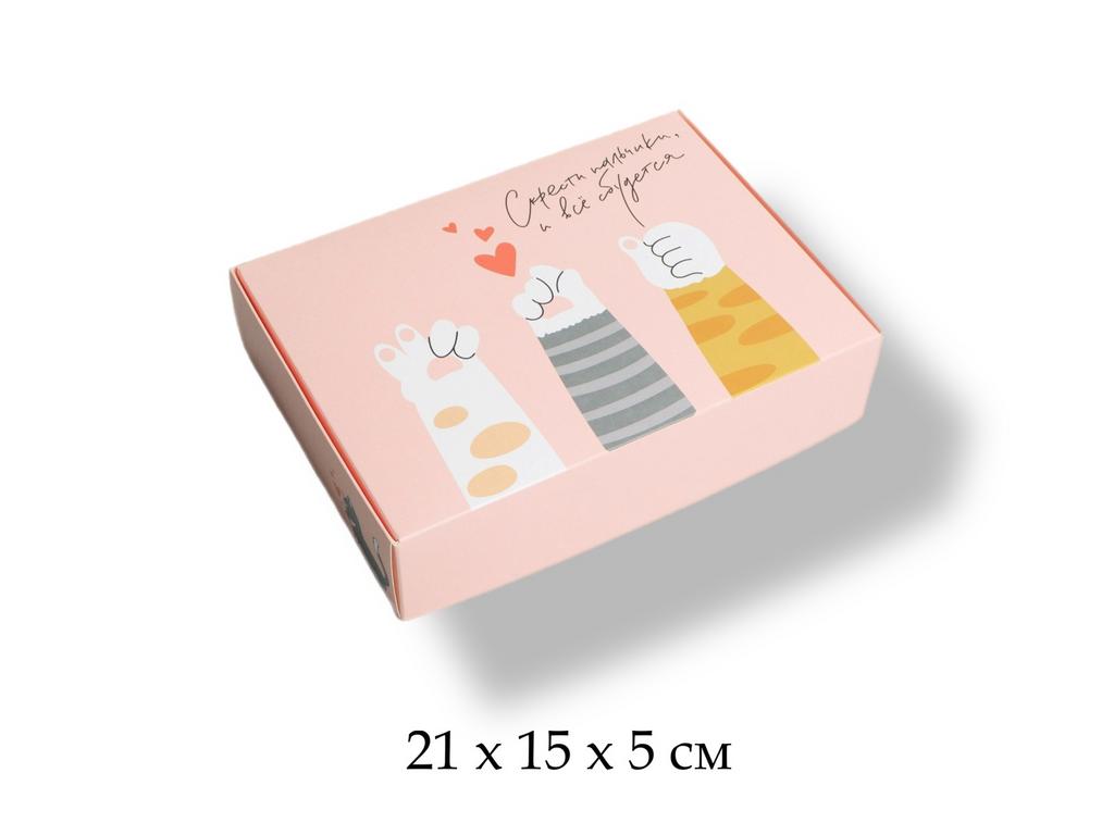 Коробка подарочная складная, упаковка, «Лапки», 21 х 15 х 5 см