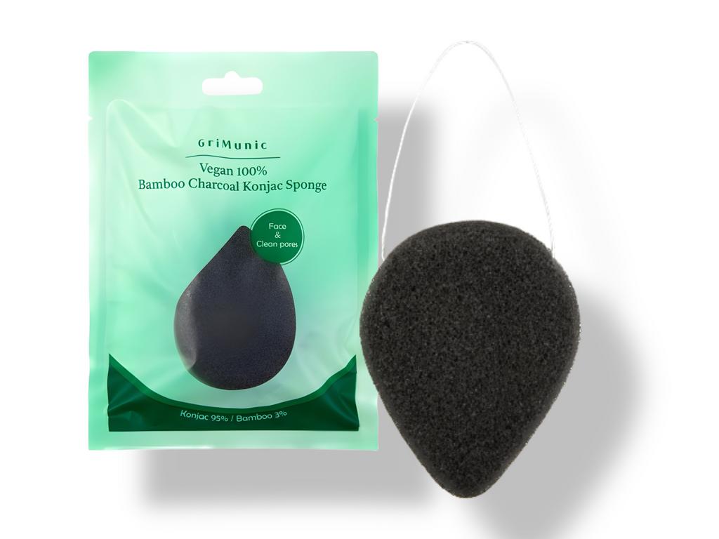 Спонж конняку с древесным углем GriMunic konjac sponge